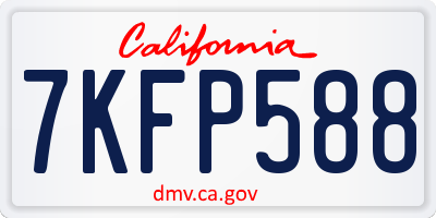 CA license plate 7KFP588