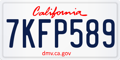 CA license plate 7KFP589