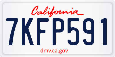 CA license plate 7KFP591
