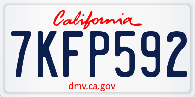CA license plate 7KFP592