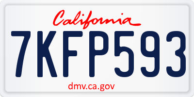 CA license plate 7KFP593