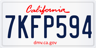 CA license plate 7KFP594