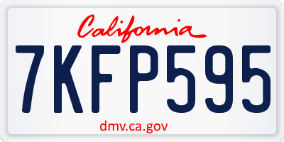CA license plate 7KFP595