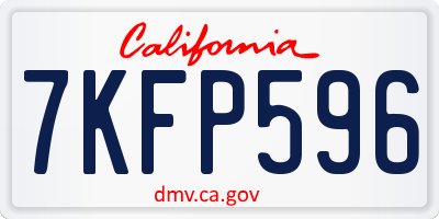 CA license plate 7KFP596