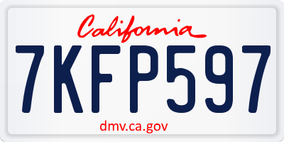 CA license plate 7KFP597