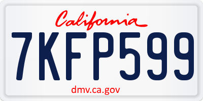 CA license plate 7KFP599
