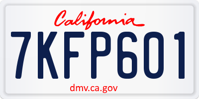 CA license plate 7KFP601