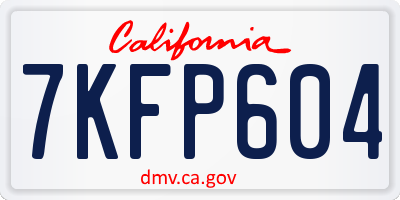CA license plate 7KFP604
