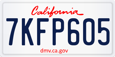 CA license plate 7KFP605