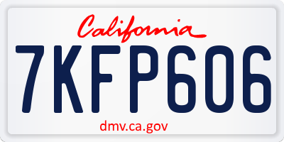 CA license plate 7KFP606