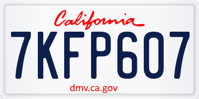 CA license plate 7KFP607