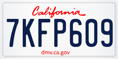CA license plate 7KFP609