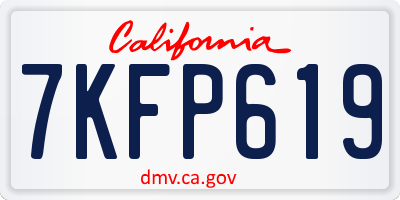 CA license plate 7KFP619