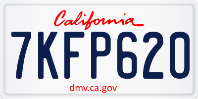 CA license plate 7KFP620
