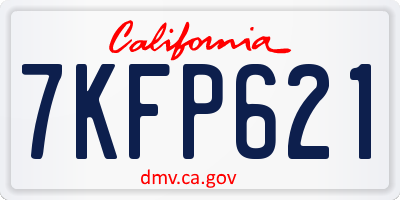 CA license plate 7KFP621