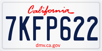 CA license plate 7KFP622