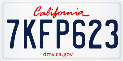 CA license plate 7KFP623