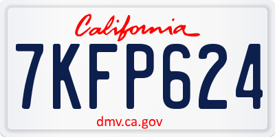 CA license plate 7KFP624