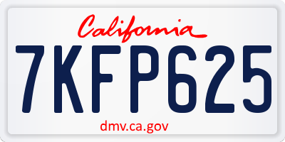 CA license plate 7KFP625