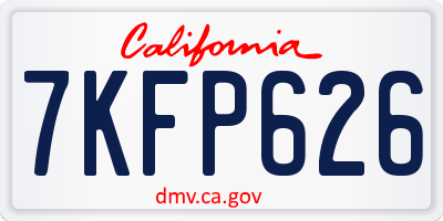 CA license plate 7KFP626