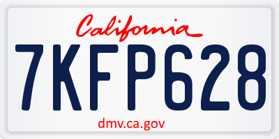 CA license plate 7KFP628
