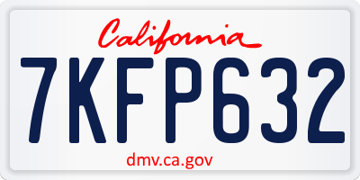 CA license plate 7KFP632