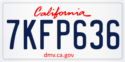 CA license plate 7KFP636