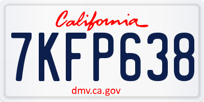 CA license plate 7KFP638