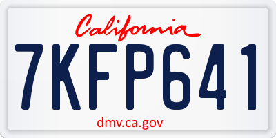 CA license plate 7KFP641
