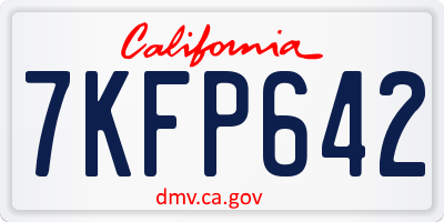 CA license plate 7KFP642