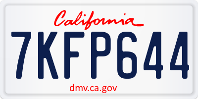 CA license plate 7KFP644