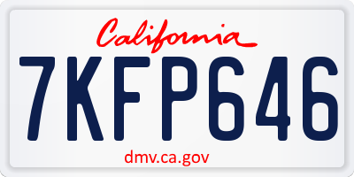 CA license plate 7KFP646
