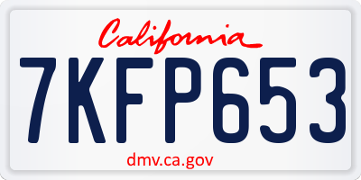 CA license plate 7KFP653