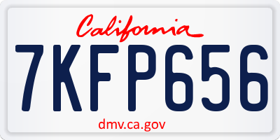 CA license plate 7KFP656