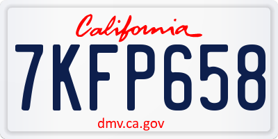 CA license plate 7KFP658