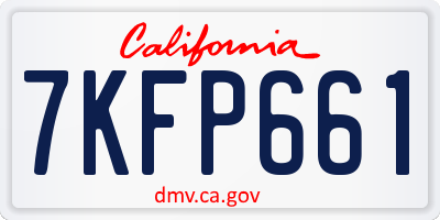 CA license plate 7KFP661