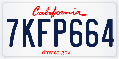 CA license plate 7KFP664