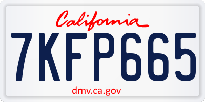 CA license plate 7KFP665