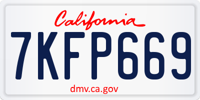 CA license plate 7KFP669