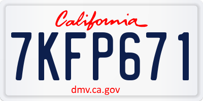 CA license plate 7KFP671