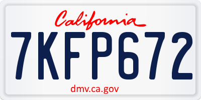 CA license plate 7KFP672