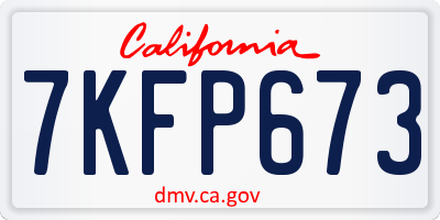 CA license plate 7KFP673
