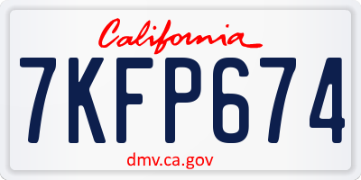 CA license plate 7KFP674