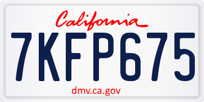 CA license plate 7KFP675