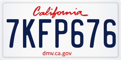 CA license plate 7KFP676
