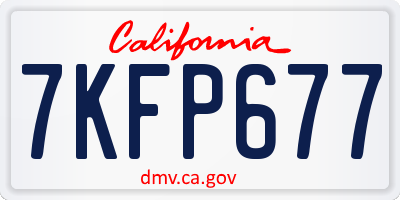 CA license plate 7KFP677