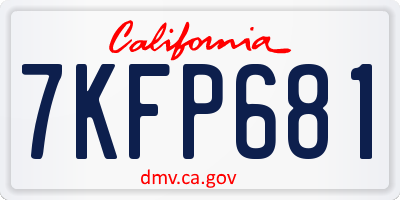CA license plate 7KFP681