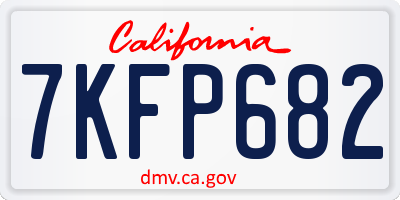 CA license plate 7KFP682