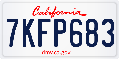CA license plate 7KFP683