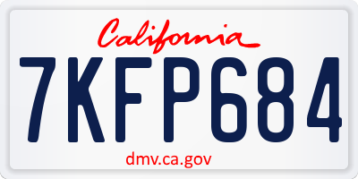 CA license plate 7KFP684